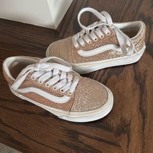 Vans Kids Sneakers in Glittery Gold and White